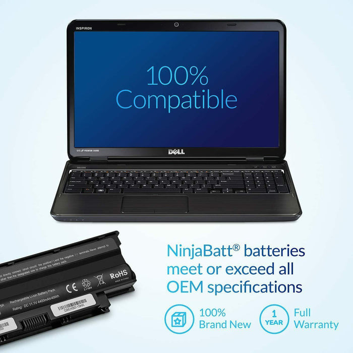NinjaBatt Battery for Dell J1KND 04YRJH Inspiron N5110 N5010 N5050 3520 15R N503