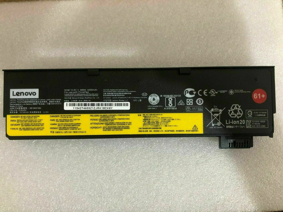 Genuine 48Wh 61+ 01AV425 SB10K97582 Battery For Lenovo T470 T480 T570 T580