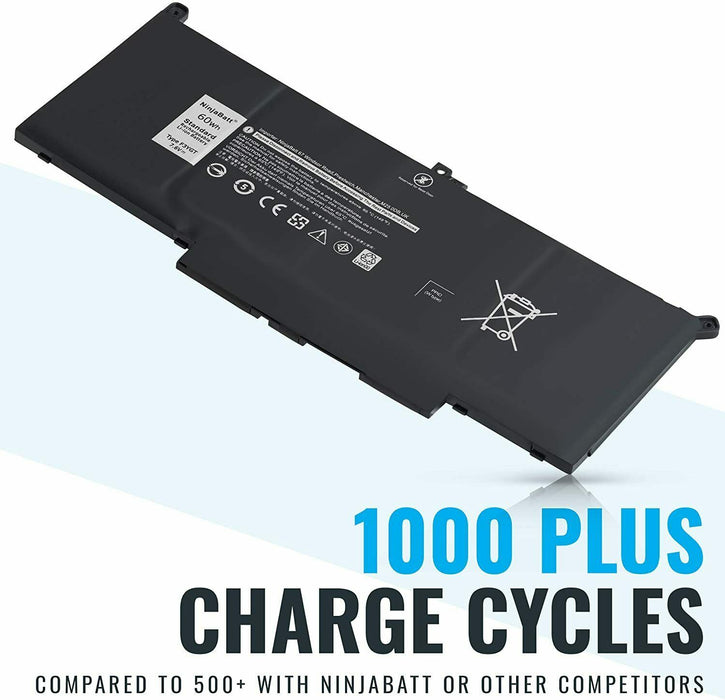 Ninjabatt F3YGT Battery For Dell Latitude 7000 E7280 E7480 7390  DM3WC MYJ96