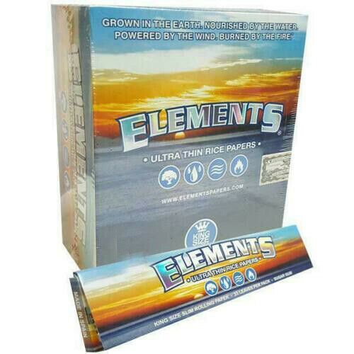 50 Elements King Size Slim Ultra Thin Rice Rolling Papers 110mm  - Full Box