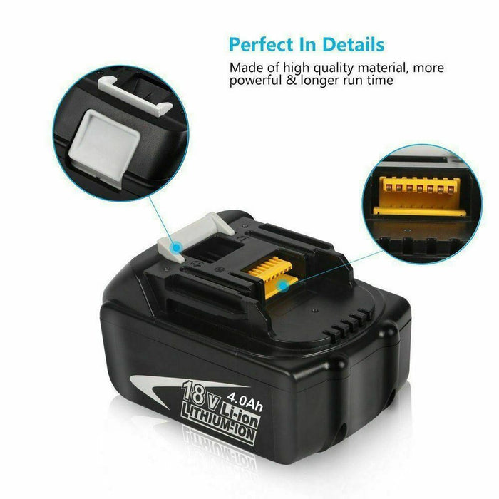For Makita 18V 4.0Ah LXT BL1830 Lithium Ion Battery Pack BL1860 BL1840 BL1850
