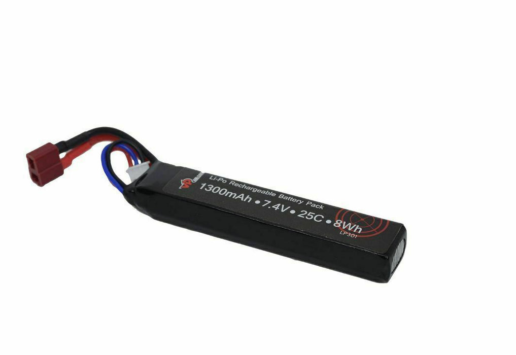 Airsoft 7.4v 1300mAh 25c Li-Po Battery Vapextech LP301