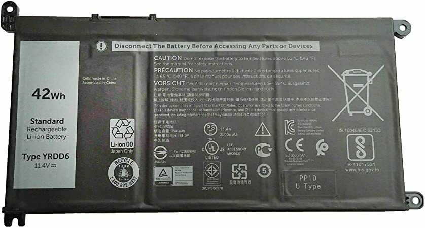 Battery for DELL YRDD6 Inspiron 5594 5598 serie 0YRDD6 1VX1H 01VX1H VM732 0VM732