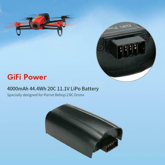 GIFI POWER Battery for Parrot Bebop 2 Drone J6W9 4000mAh 20C 11.1V LiPo - USED