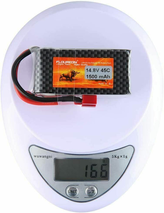 FLOUREON 14.8V 1500mAh T Plug Lipo 4S 45C Rechargeable RC Battery for Popular St