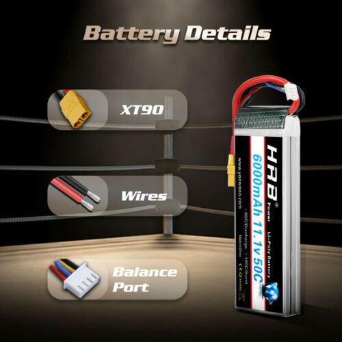HRB 3S 6000mAh 11.1V 50C XT90 LiPo Battery for RC Drone Helicopter Car Boat