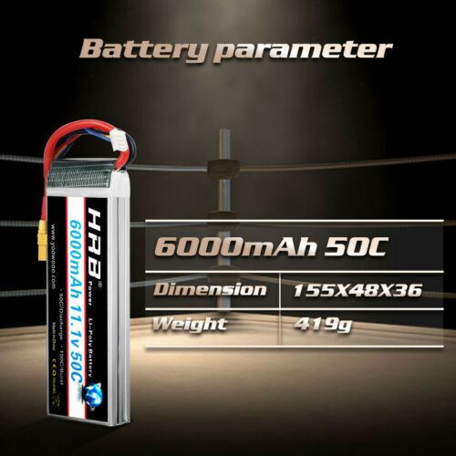 HRB 3S 6000mAh 11.1V 50C XT90 LiPo Battery for RC Drone Helicopter Car Boat