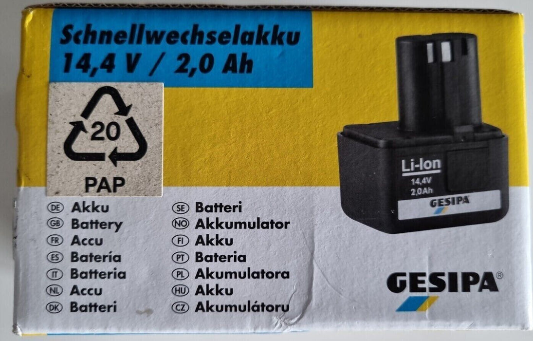New Gesipa 14.4v 2.0Ah Li-Ion Battery For Cordless Riveter 166 6440