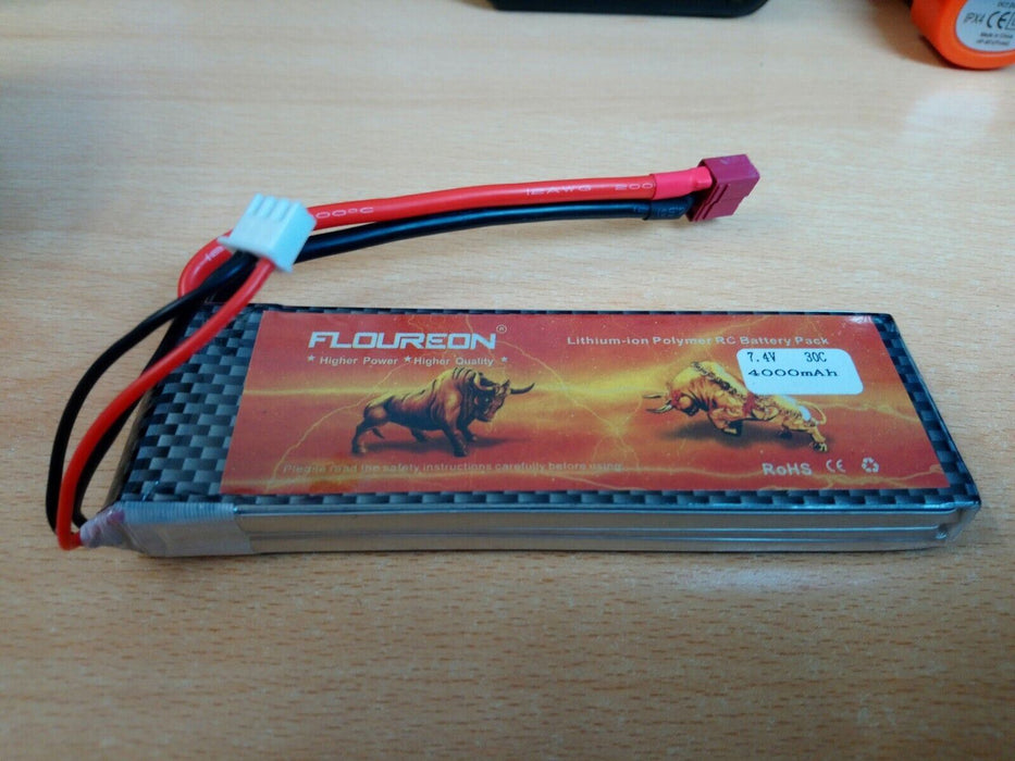 Floureon 4000mah 7.4v 30c Lipo Battery for RC Car Truck Airplane Drone Truggy