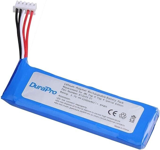 DuraPro 3.7V 3200mAh Battery for JBL Flip 4, Flip 4 Special Edition GSP872693 01