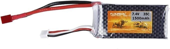 FLOUREON 7.4V 1500mAh 35C Li-Polymer Battery Pack (Deans Plug) for RC