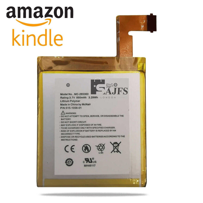 New DR-A015 515-1058-01 890mAh WiFi MC-265360 Battery for Amazon Kindle 4 5 6
