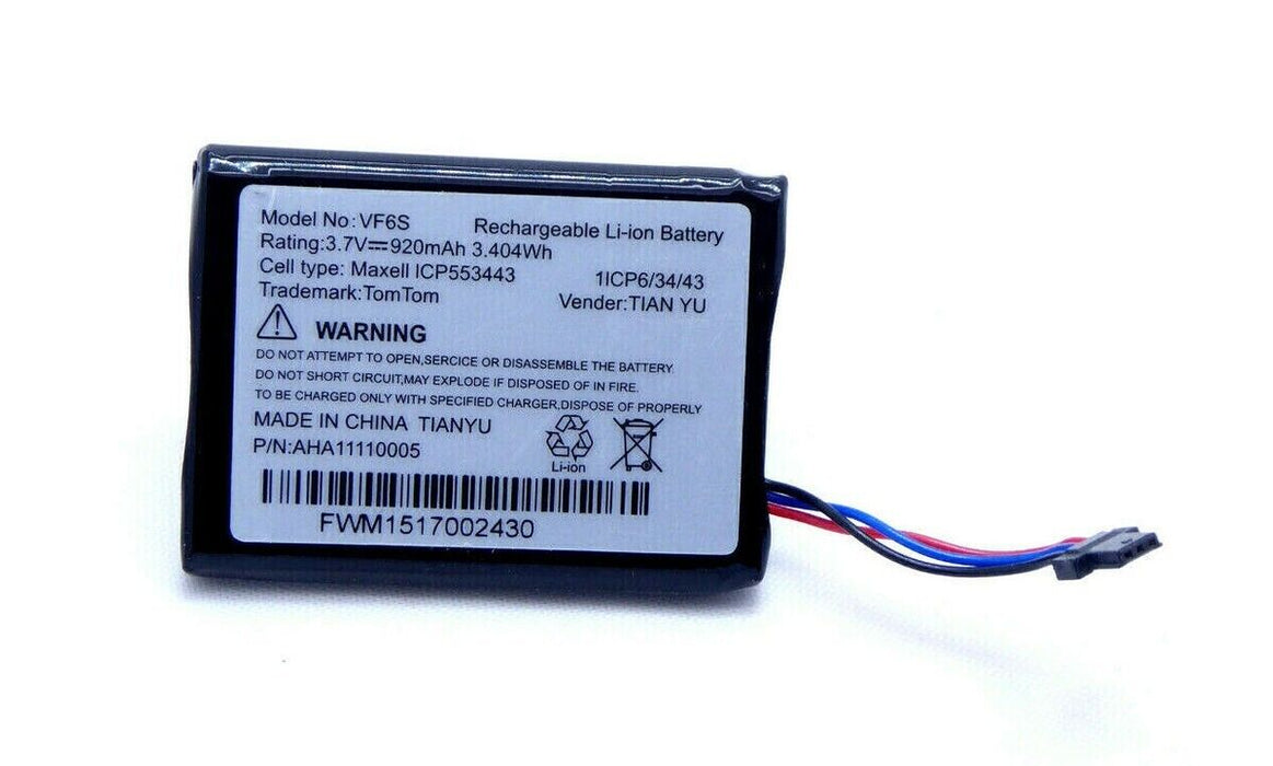 Genuine TomTom VF6S Cordless Battery AHA11110005 ICP553443 3.7V 920mAh