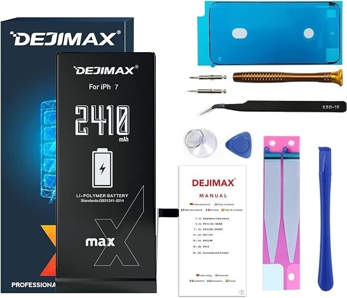 DEJIMAX iphone 7 y high capacity 2410mAh A1660/A1778/A1779