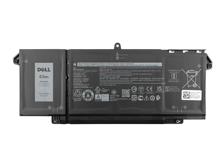 Genuine Dell 7FMXV Latitude 7520 74230 7420 2-in-1 Battery 63Wh 4-cell 4M1JN