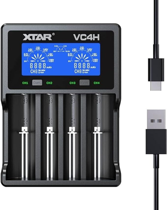 XTAR VC4H Charger 2022 NEW 18650 Battery Charger 4bays Universal 18650 Charger