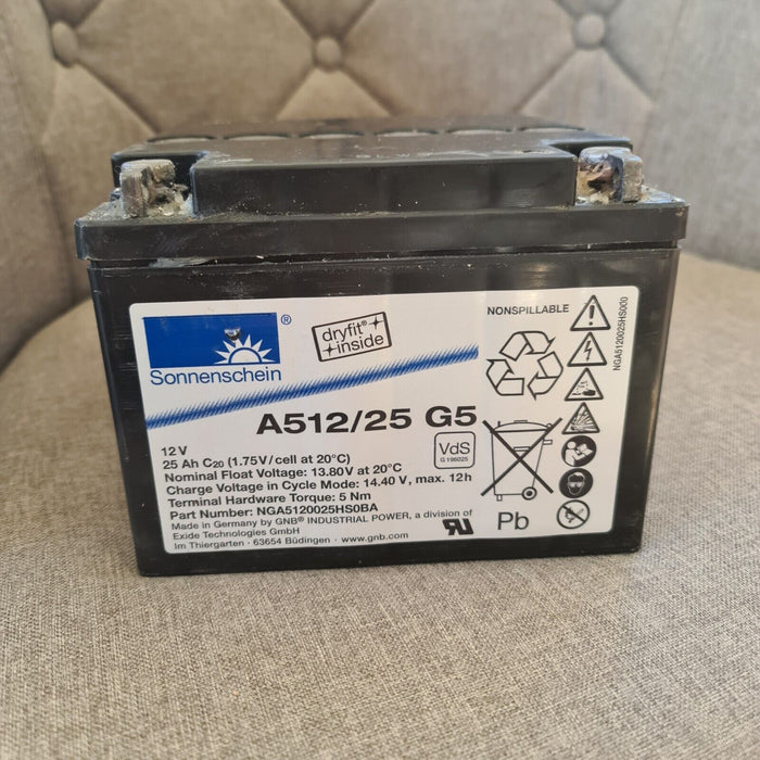 Sonnenschein A512/25G5 12V 25Ah M5-M Gel Lead Acid Battery Used