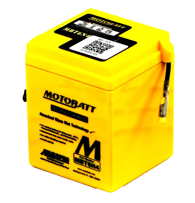 MBT6N4 MOTOBATT Quadflex AGM Bike Battery 6V 4Ah