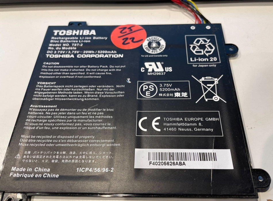 Original Genuine Toshiba Satellite Battery 5200mAh A000381560 T8T-2 3.75V 20Wh
