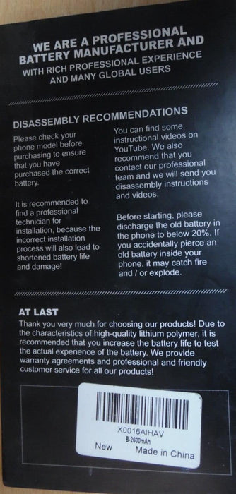 Replacement Battery for Iphone 7