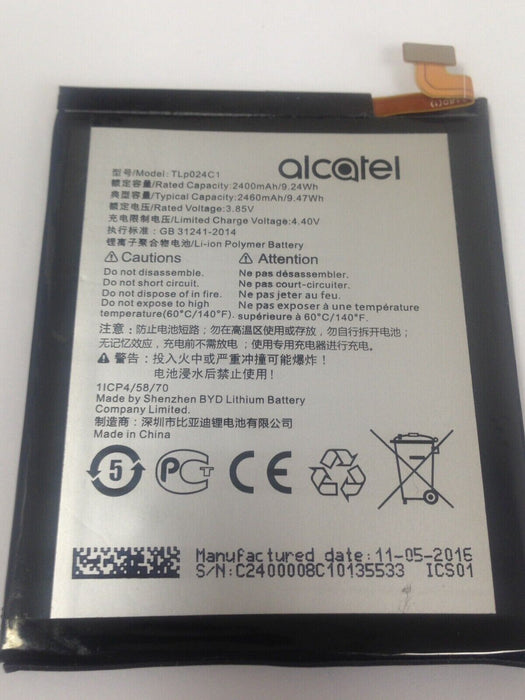 Genuine Original - ALCATEL TLP024C1 - Replacement Battery - 2400mAh 9.47Wh
