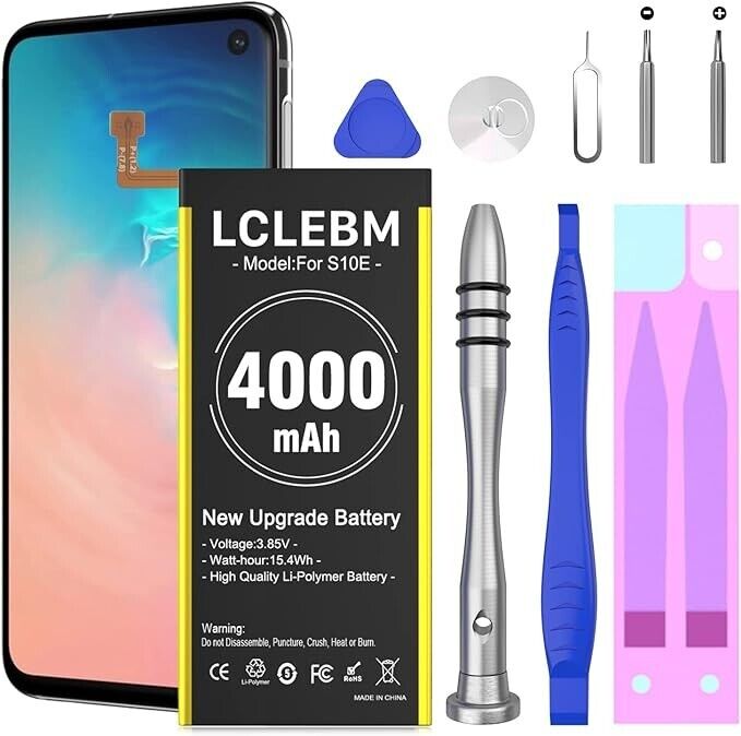 Galaxy S10E Battery, 4000mAh New 0 Cycle Higher Capacity Battery for Samsung Gal