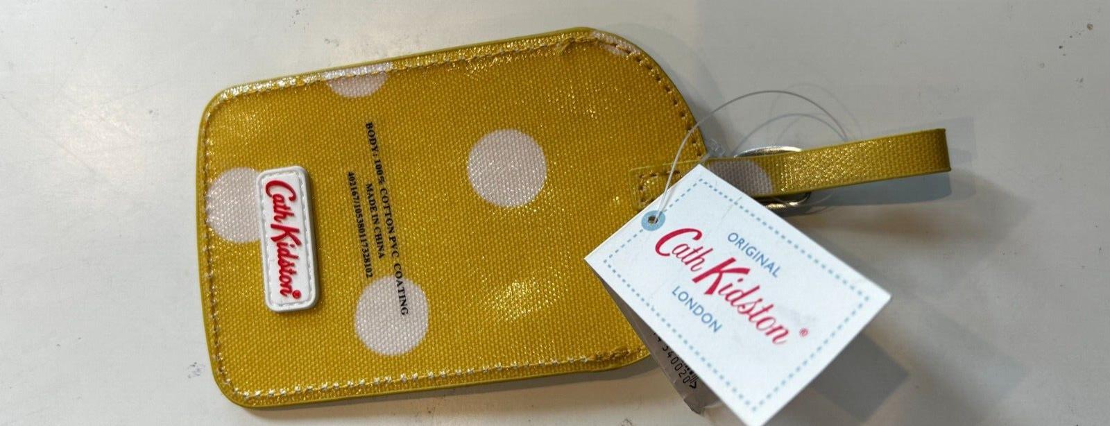 NEW New Cath Kidston ID Luggage Tag  *Button Spot/Yellow/
