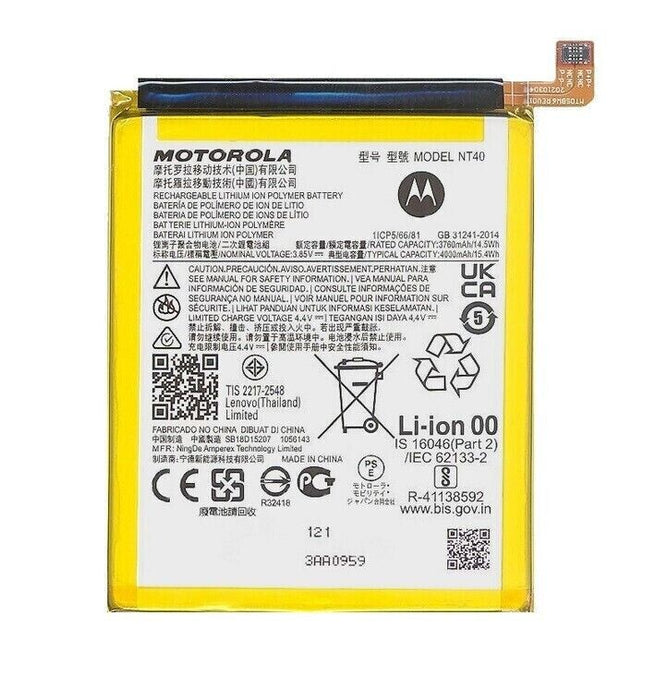 Motorola Battery NT40 For Motorola Moto G Pure XT2163 E20 XT2155 4000mAh
