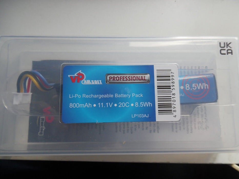 Airsoft Li-Po Rechargeable Battery Pack 800mAh • 11.11V • 20C • 8.5Wh