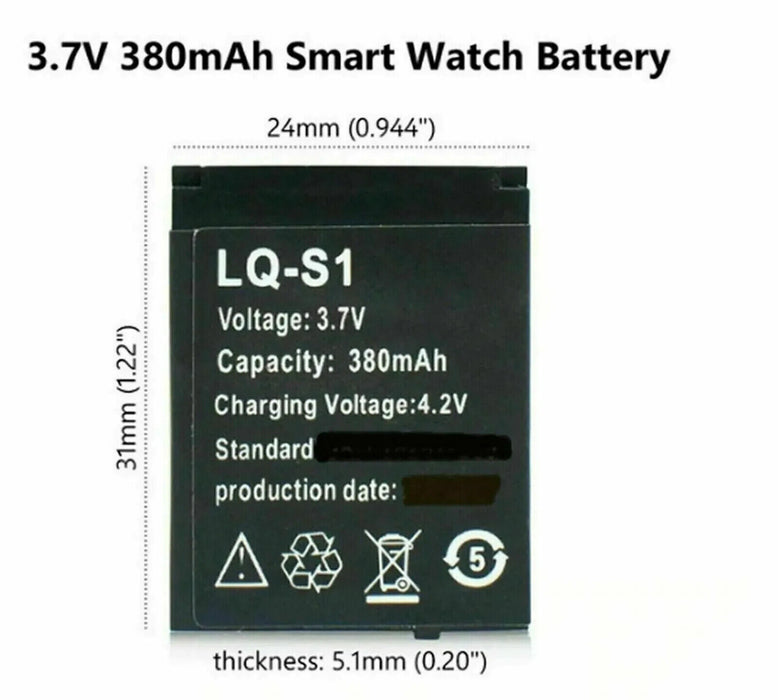 LQ-S1 3.7V 380mAh Rechargeable Li-ion Battery For Smart Watch New wi