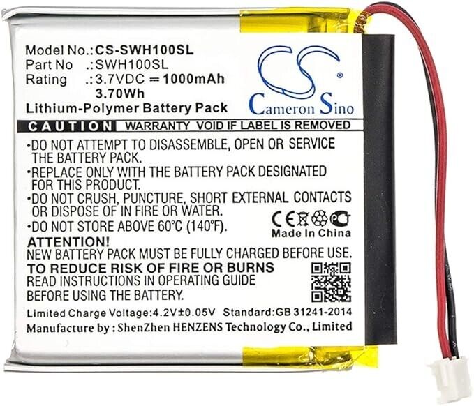 CS-SWH100SL Battery 1000mAh compatible with [SONY] WH-1000xM3 replaces 1588-0911