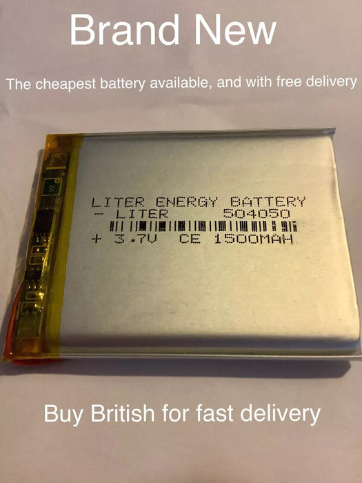 lithium Ion battery 3.7v 1500mAh Brand New. 52mm x 40mm x 4mm.