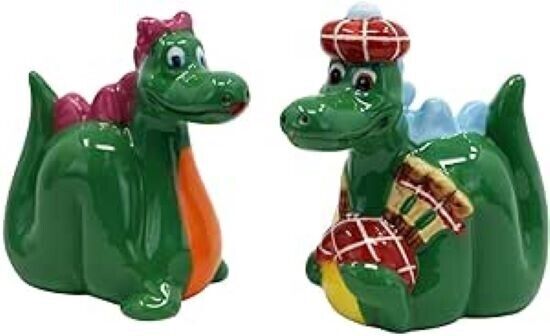 Ceramic Cruet Nessie Monster Salt Pepper Shaker Pot Condiment Storage Novel Set