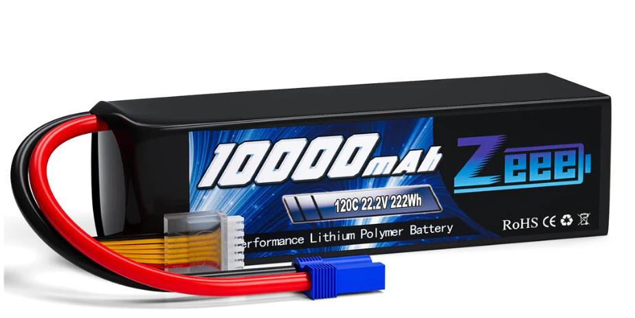 Zeee 6S Lipo Battery 10000mAh 22.2V 120C Soft Pack EC5 Connector with Metal Plat