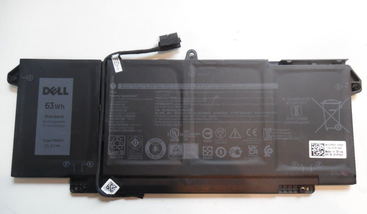 GENUINE DELL LATITUDE 7420 BATTERY 4-CELL 63WH 15.2V 7FMXV 4M1JN 1PP63