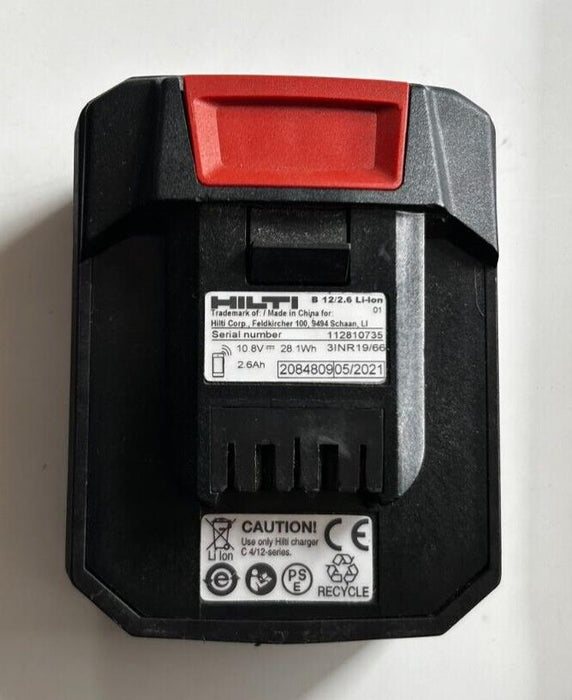 HILTI B12 30 Li-Ion Battery 12-Volt 2.6 AH, Rechargeable For 12 Tools Excellent