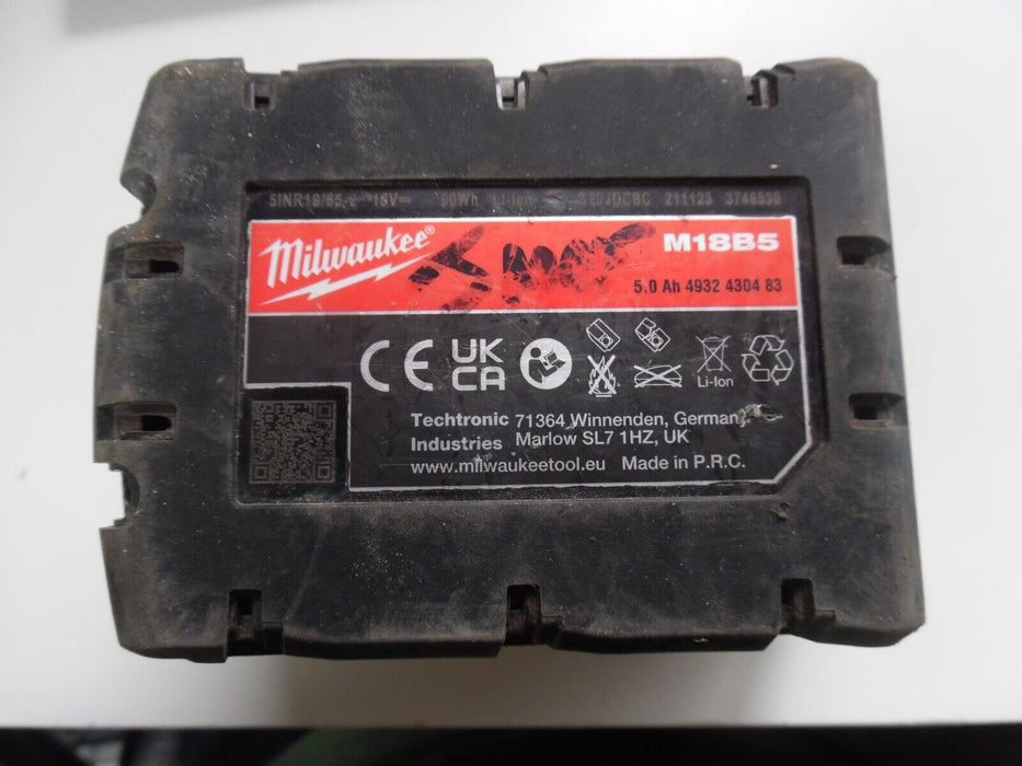 Milwaukee M18B5 RedLithium 18v 5.0Ah Li-ion Battery 5Ah