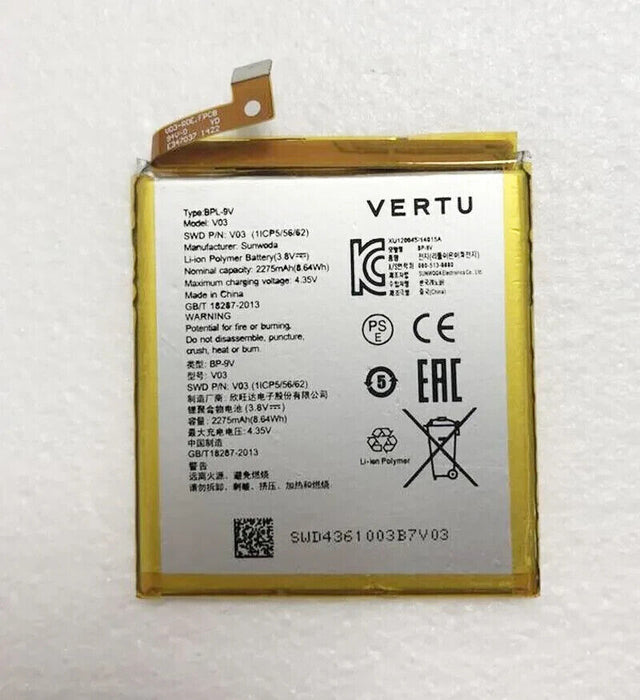 BPL-9V New Original Battery for VERTU Aster Constellation Signature Touch V03