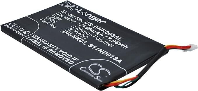 CS-BNR003SL Battery 2150mAh compatible with [Barnes & Noble] BNRV300, BNTV350, N