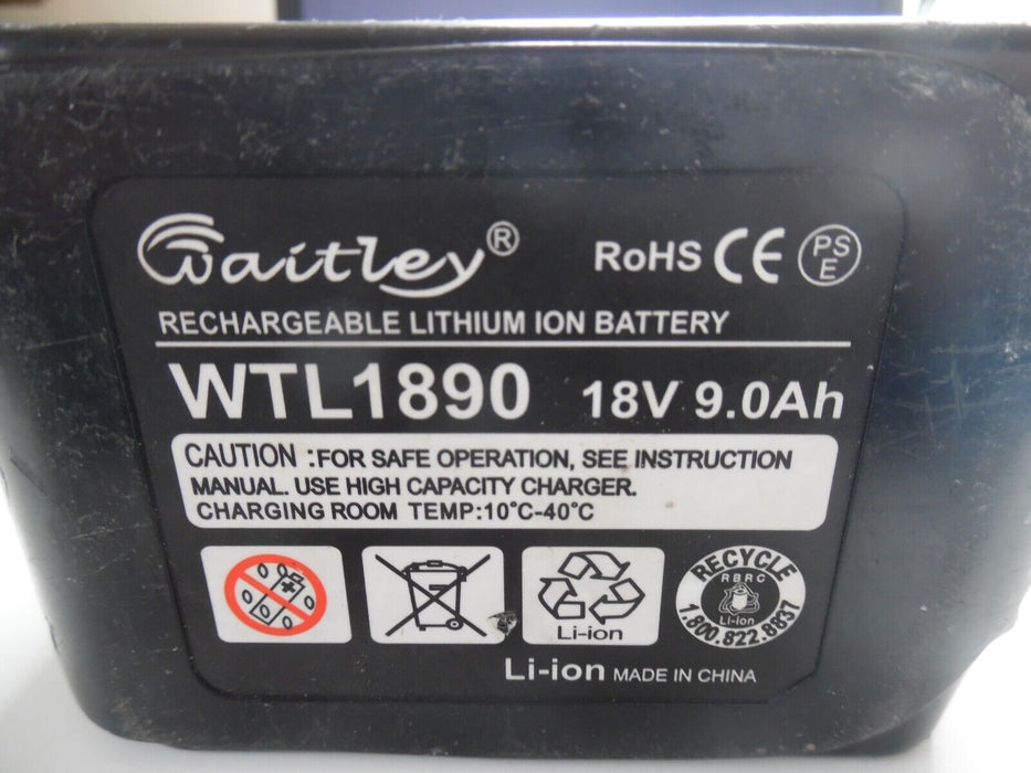 Waitley High Capacity 18V 9.0Ah Li-ion Battery Fit Makita WTL1890