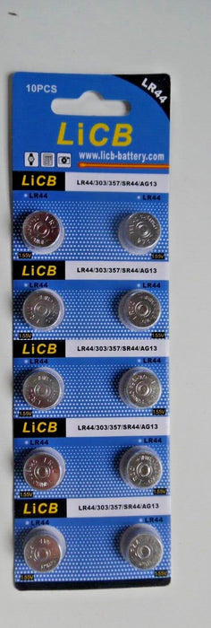 LiCB 10 PCS LR44 AG13 357 303 SR44 A76 Battery 1.5V Button Coin Cell Batteries