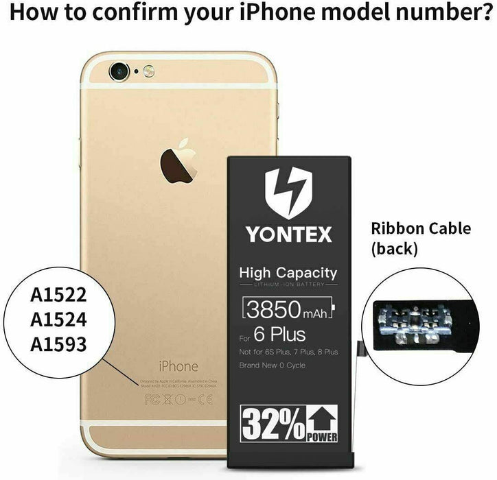 YONTEX Battery Replacement for iPhone 6 Plus 0 Cycle High Capacity