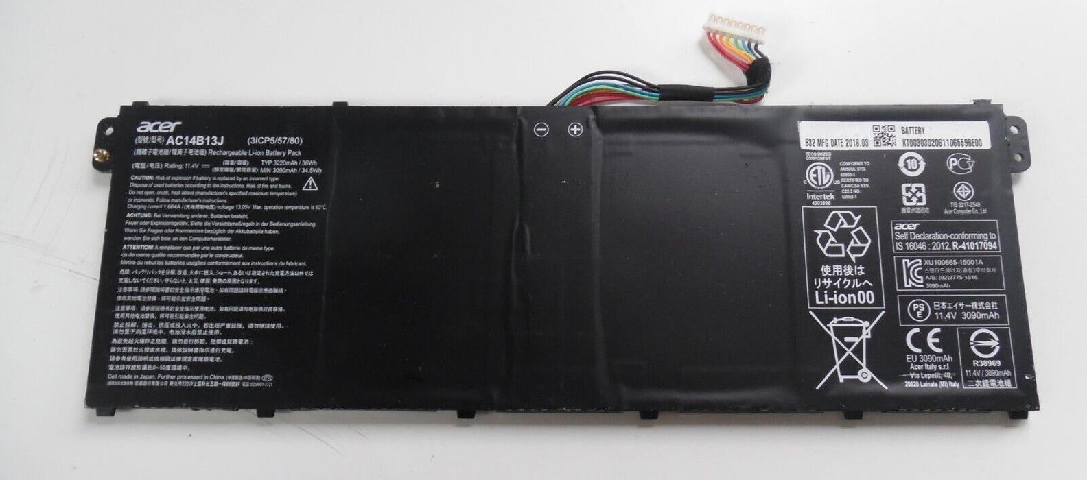 GENUINE ACER BATTERY AC14B13J AC14B13K AC14B18J AC14B18K 3115mAh 95% Health