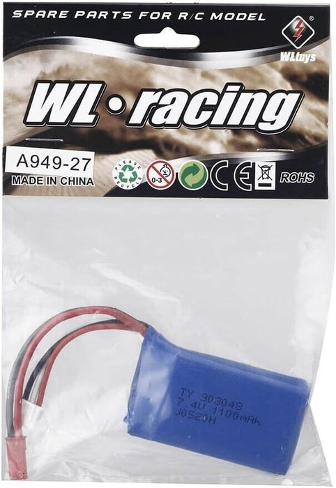 Wltoys A949 A959 A969 A979 K929 1/18 Rc Car LiPo Battery 7.4V 1100mah JST Plug A