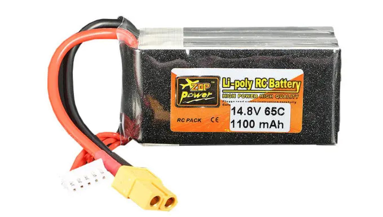 ZOP Power 14.8V 1100mAh 65C 4S Lipo Battery XT60 Plug