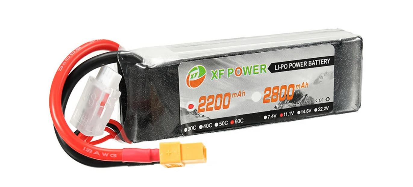 XF Power 11.1V 2200mAh 60C 3S Lipo Battery XT60 Plug 25*34*105MM
