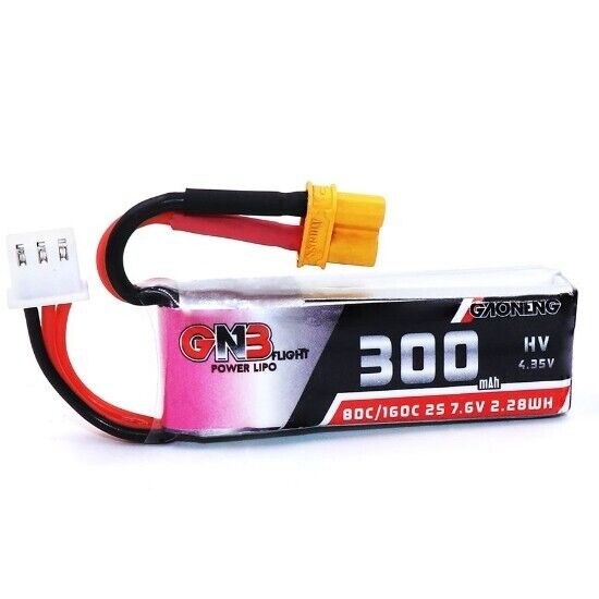 GNB 300mAh 2S 80C LiHV Battery (XT30)