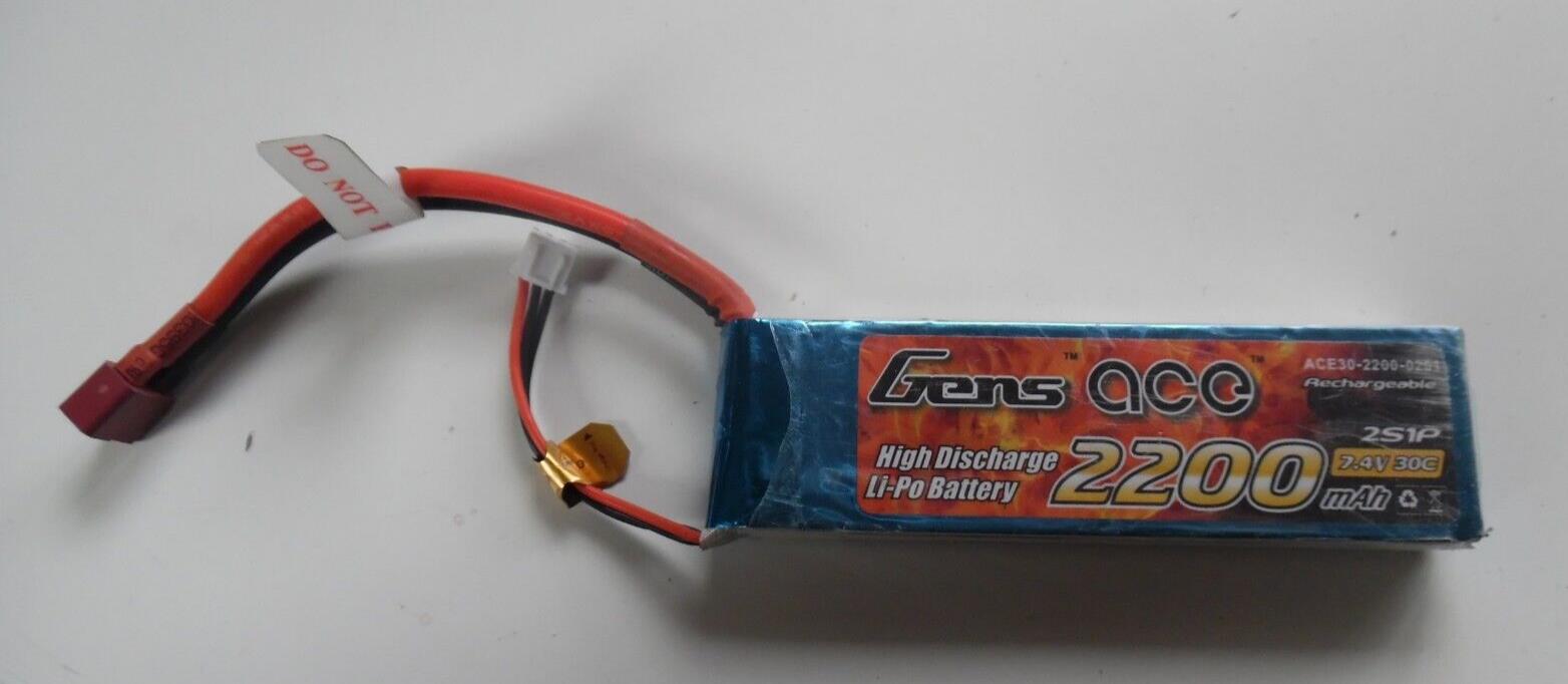 Gens Ace 2200mah 55c 11.1v LIPO Battery EC3 Blade 450x Align 450