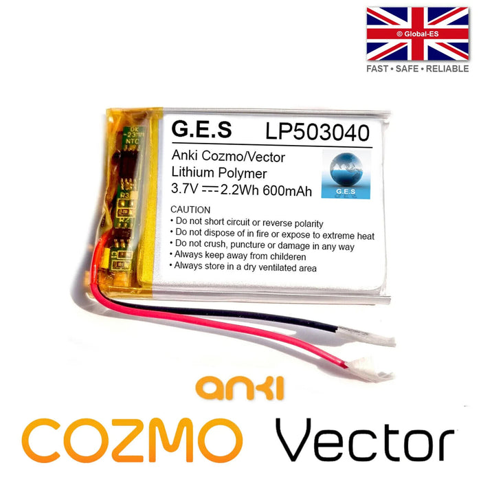 Anki Cozmo / Anki Vector Robot *UPGRADE* 3.7V 600mAh LiPo Battery - 503040