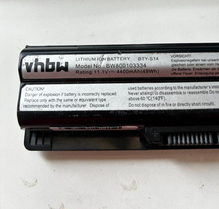 vhbw Li-Ion Battery 4400 mAh (11.1 V) for Notebook Laptop, BTY-S14 S15 Wortmann